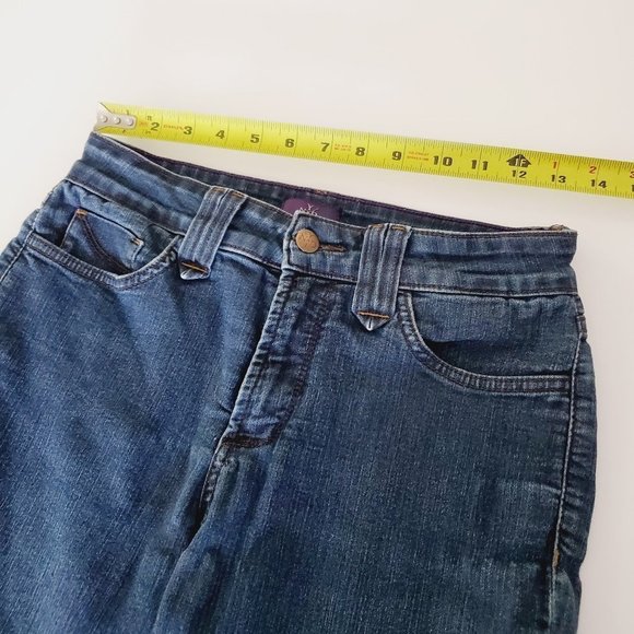 NYDJ Blue Classic Straight Leg Mid Rise Jeans - Picture 10 of 12